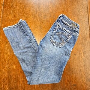 Silver Jeans Lydia Low Rise Straight Leg Medium Wash 28 x 32